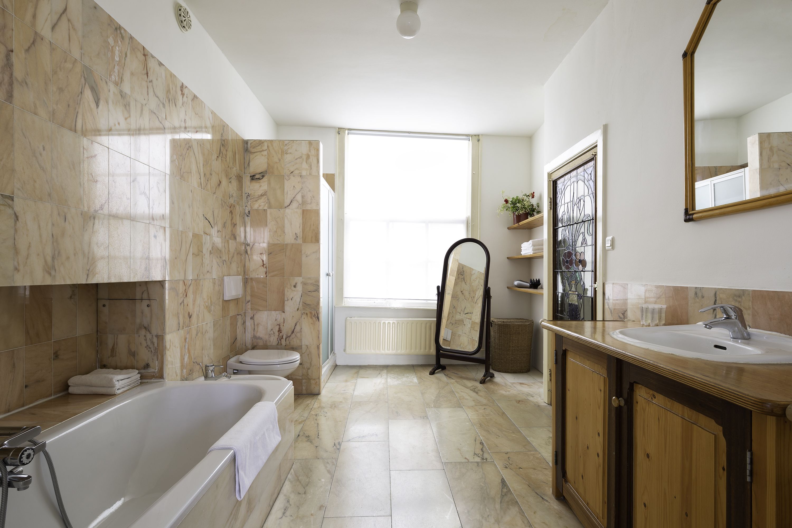 traditional double room, annex building | bathroom | free toiletries, hair dryer, towels