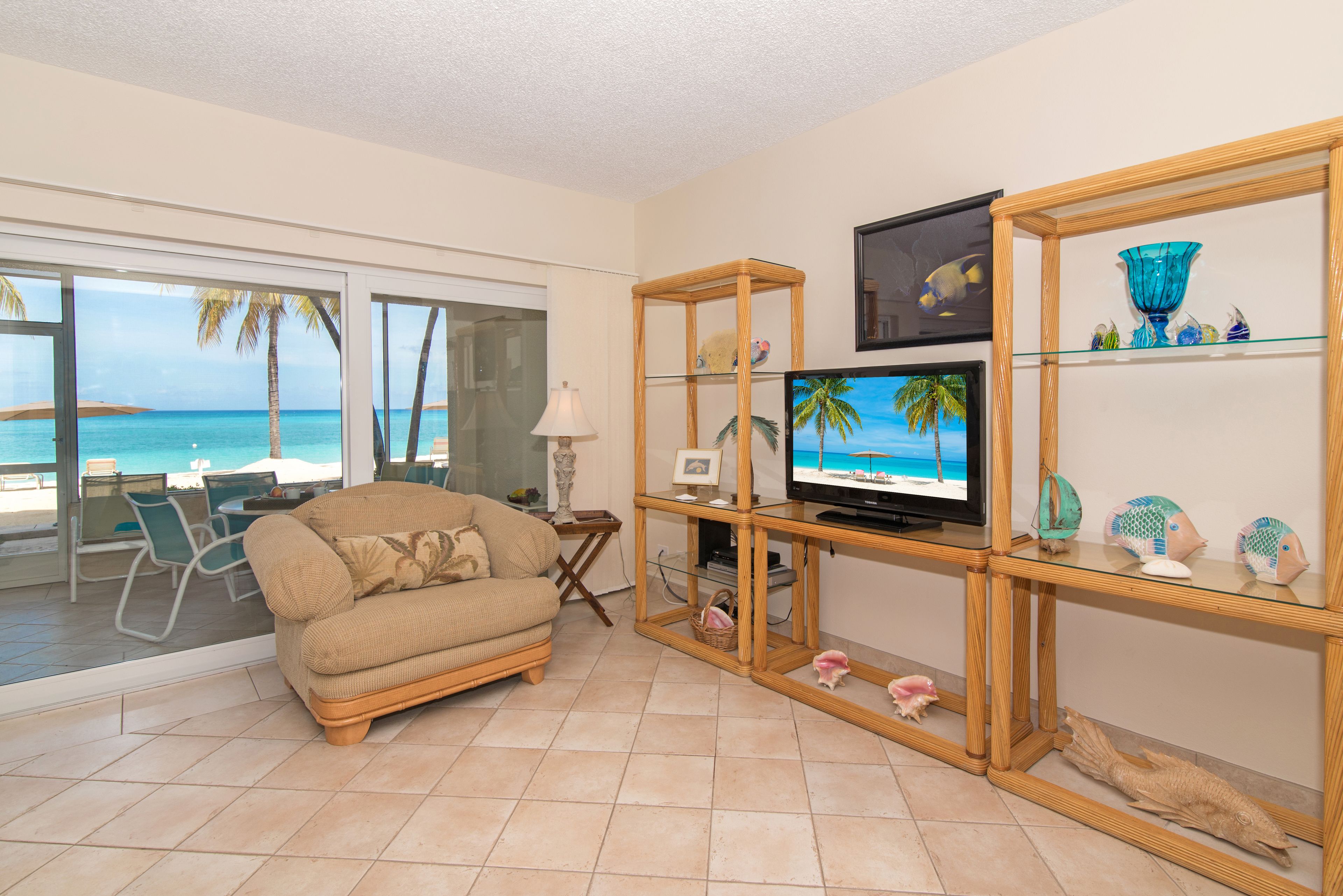 condo, 3 bedrooms, beachfront | living area | tv, dvd player