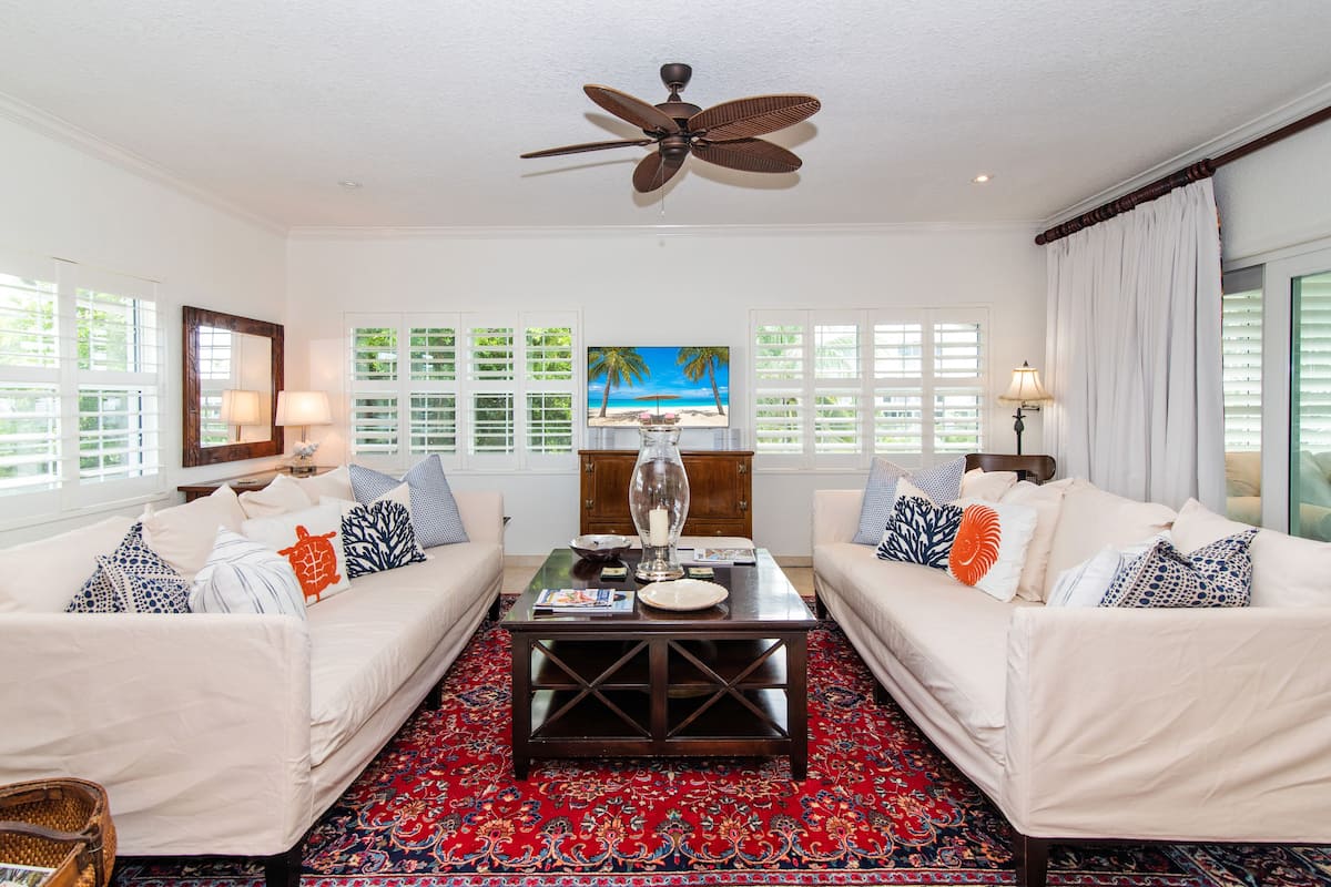 Condo 3 bedroom, Partial Ocean View | Living room | TV, DVD player