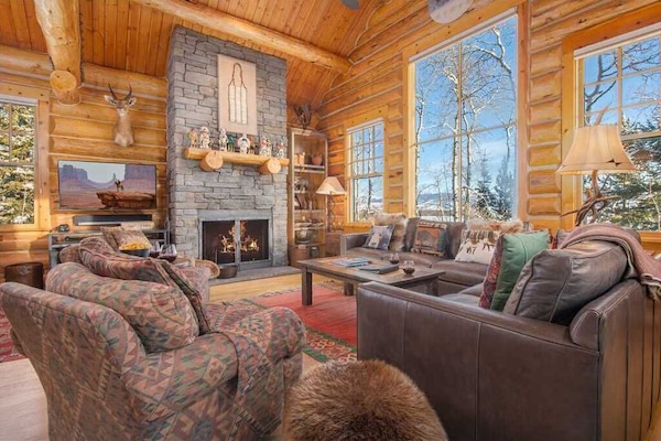 Living Area with Wood Fireplace