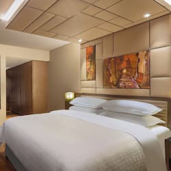 Hypo-allergenic bedding, down comforters, minibar, in-room safe