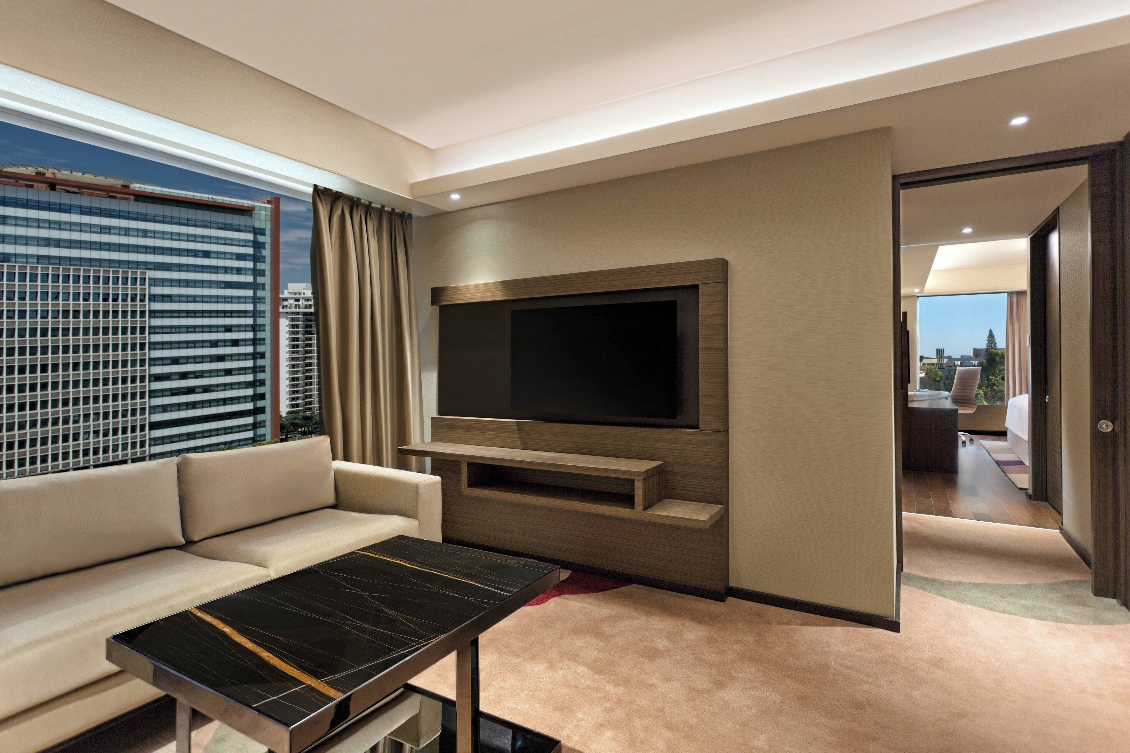 hypo-allergenic bedding, down duvets, minibar, in-room safe