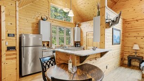 Fridge, microwave, oven, stovetop - Great Escape- Luxury Spa Cabin w 2 Person 6 Ft. Jacuzzi Warm Air Spa (Cleveland)