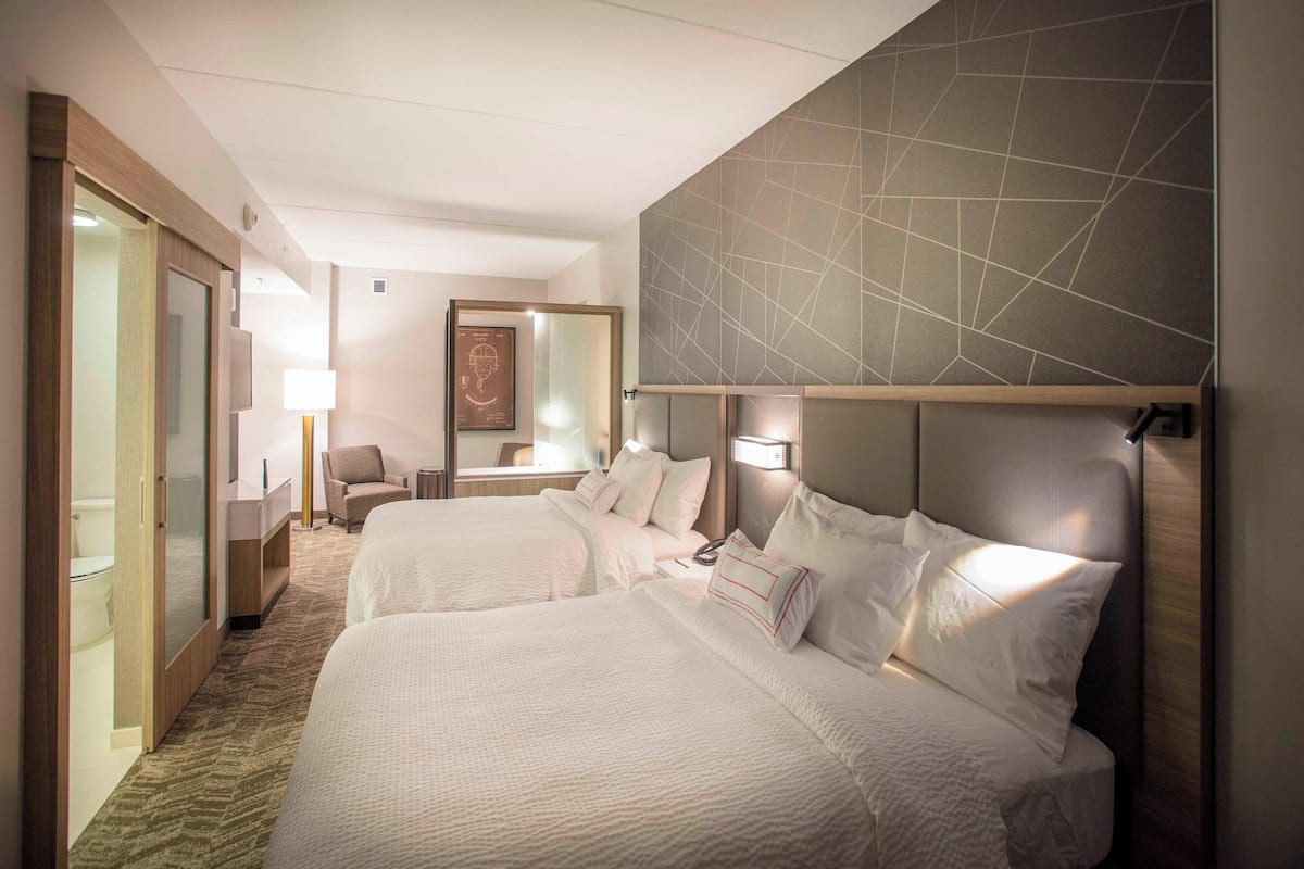 suite, 2 queen beds | hypo-allergenic bedding, pillow-top beds, desk, iron/ironing board