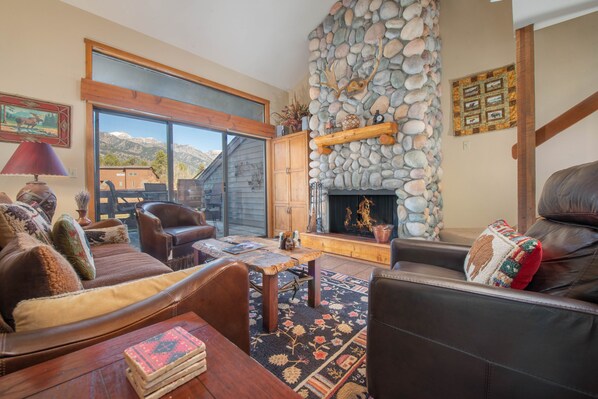 TV, fireplace, DVD player, stereo