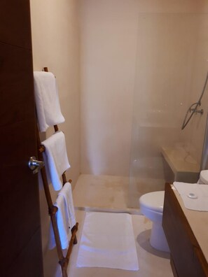 Premium Studio Suite, Balcony | Bathroom shower