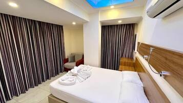 Individually decorated, individually furnished, desk, laptop workspace