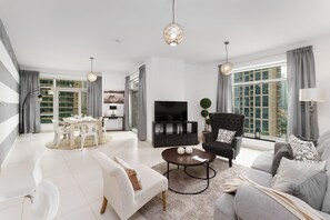 Apartment, 2 Bedrooms | Living area - Maison Privee - Superb Apt with Burj Khalifa, Fountain & Opera Vws (Dubai)