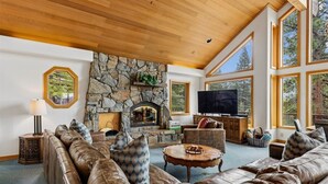 Smart TV, fireplace, DVD player, stereo