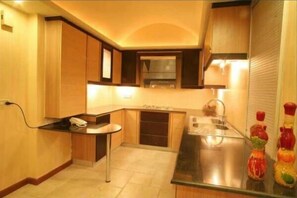 Fridge, microwave, coffee/tea maker
