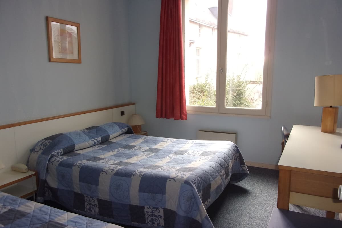 Premium bedding, desk, blackout curtains, iron/ironing board
