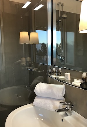 Shower, free toiletries, hair dryer, bidet - Hotel Silva (Alberobello)