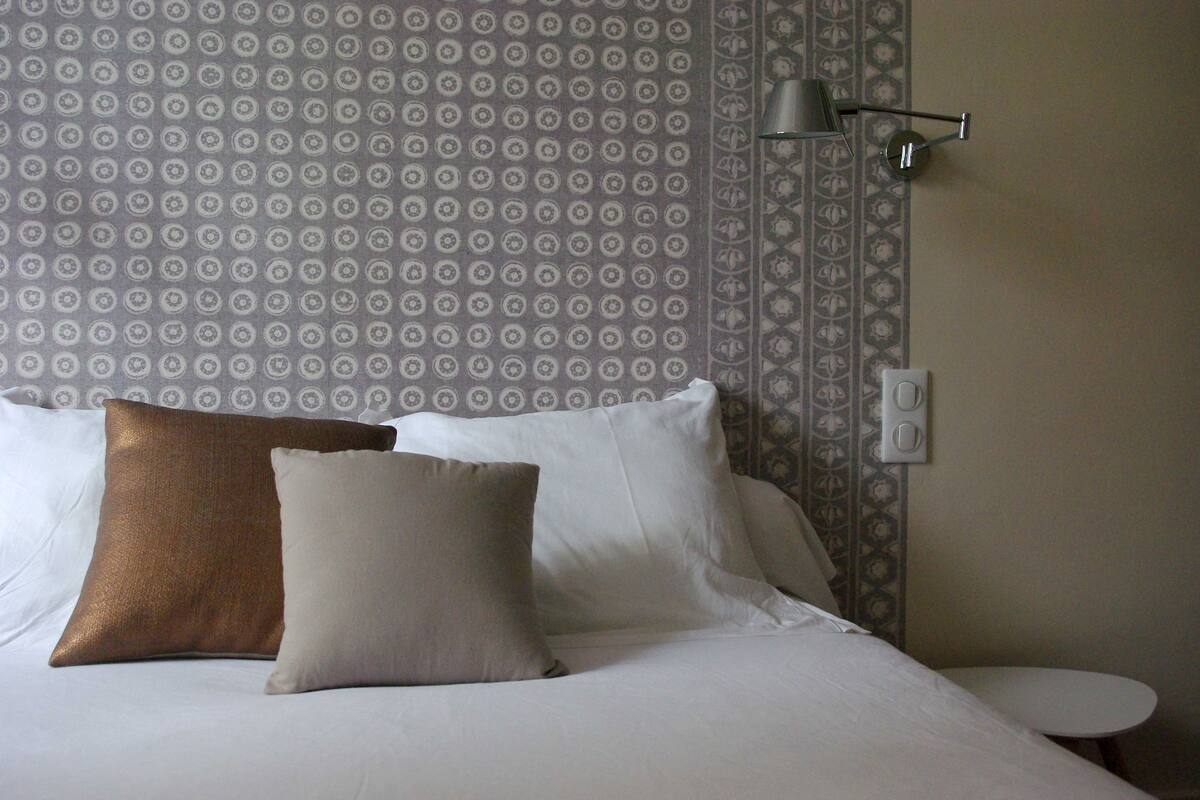 double room shared bathroom | individually decorated, individually furnished, desk, blackout curtains