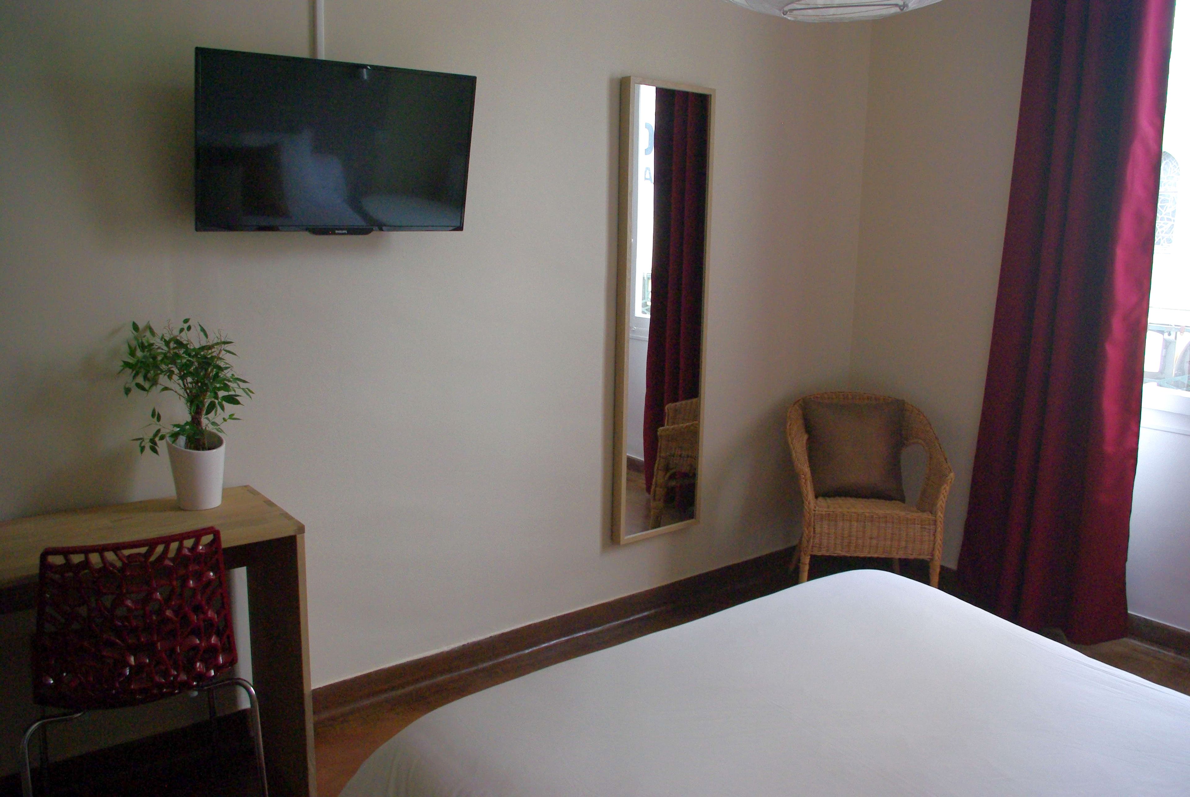 double room shared bathroom | individually decorated, individually furnished, desk, blackout curtains