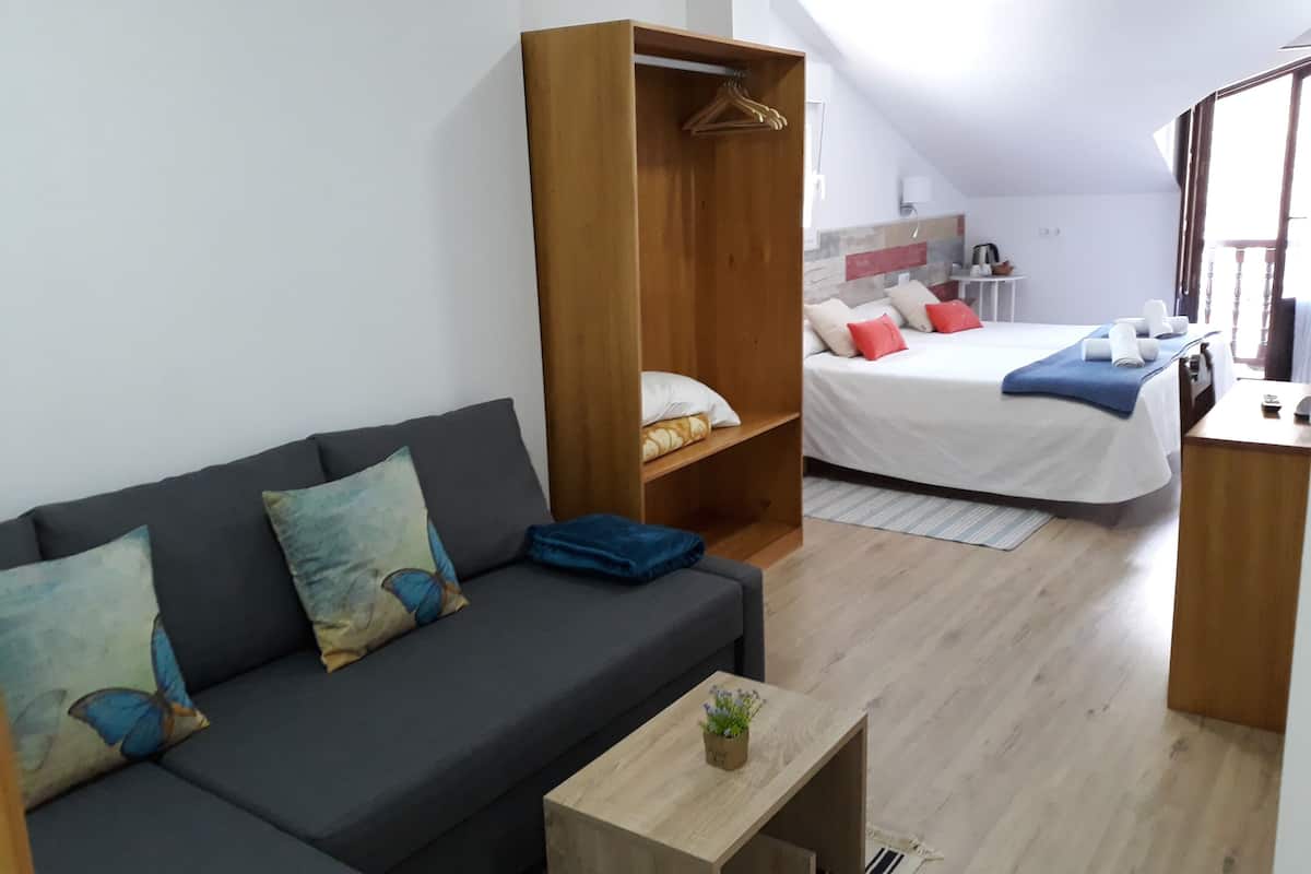 Habitación con 2 camas individuales, baño en la habitación (Sofá)