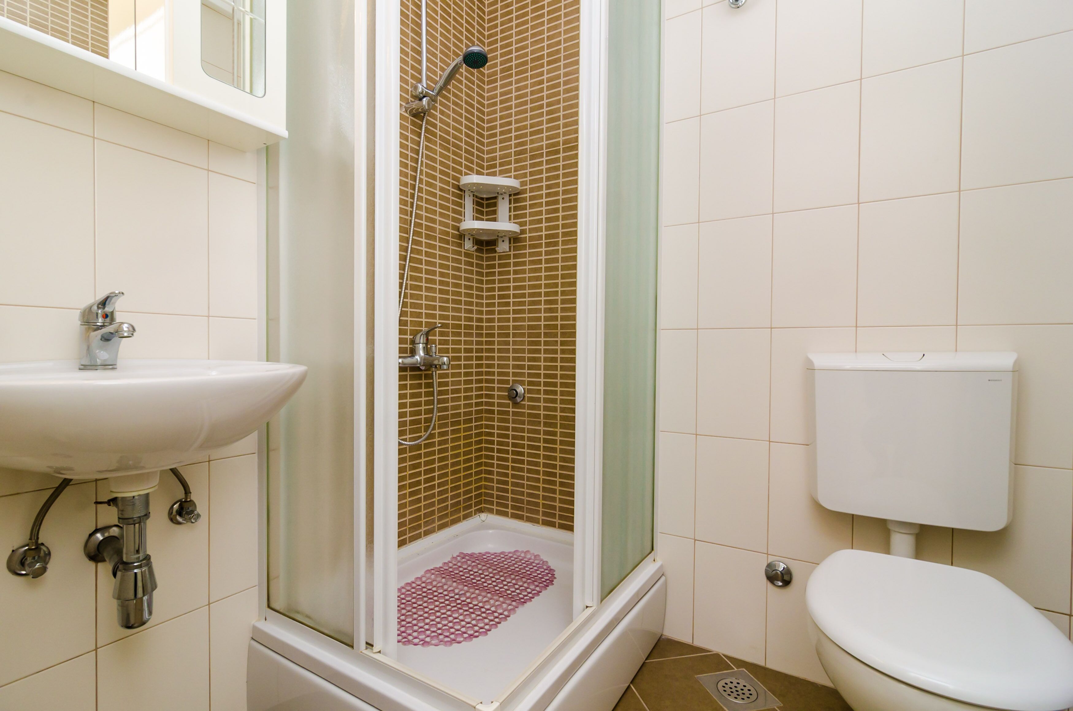 apartment, balcony, city view (a3) | bathroom | shower, rainfall showerhead, hair dryer, towels