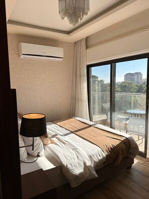 Panoramic-Doppelzimmer, 1 Schlafzimmer | Bettwäsche aus ägyptischer Baumwolle, hochwertige Bettwaren