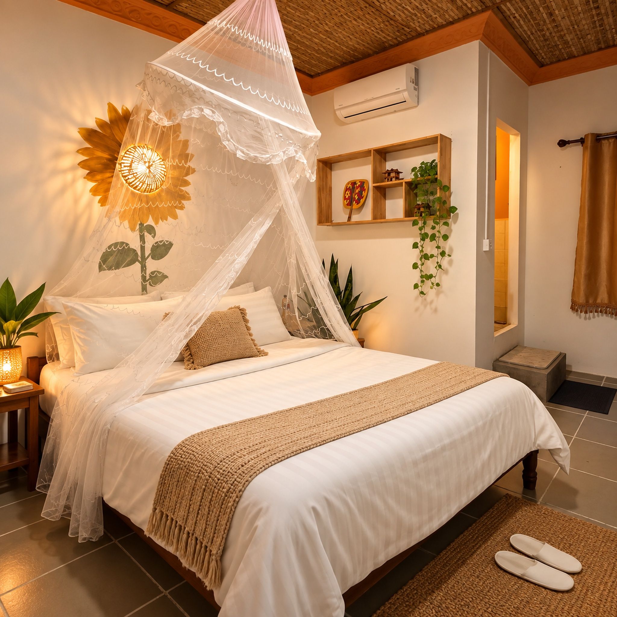 Basic Room, 1 Queen Bed, Garden View, Ground Floor | Minibar, desk, laptop workspace, blackout drapes