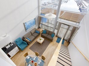 Apartemen, 2 kamar tidur, sauna (89 m2) | Area keluarga | Televisi 40-cm dengan saluran TV digital
