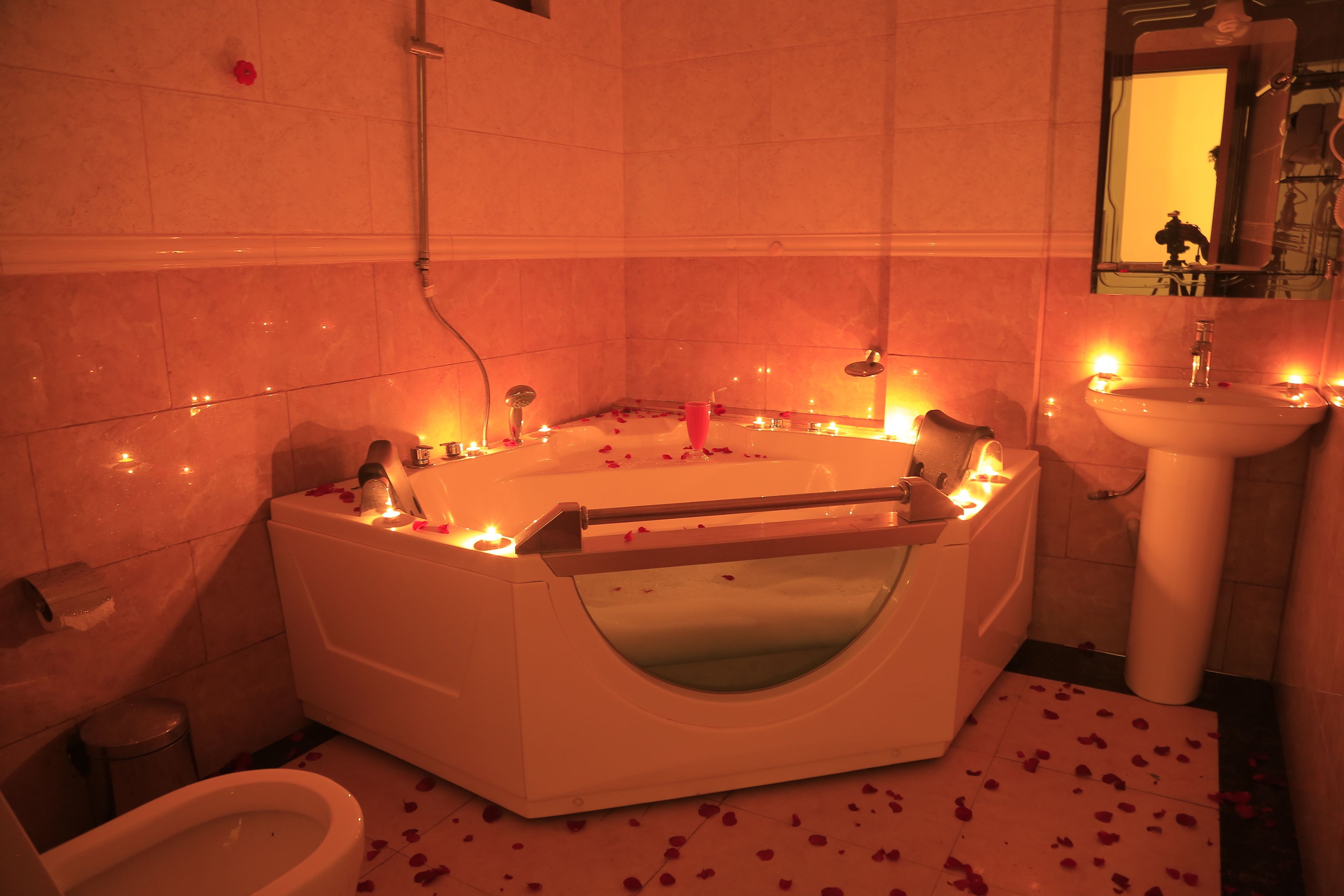 shower, rainfall showerhead, designer toiletries, hair dryer