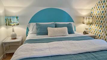 1 bedroom, desk, iron/ironing board, travel cot