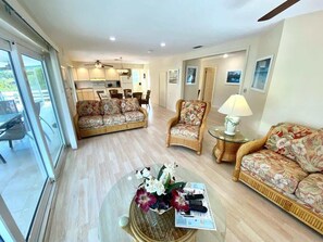 TV, offices - 390 Bayland Rd. - Tropical Bayfront Home with Pool (Fort Myers Beach)