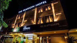 The Marion Hotel with a modern facade, illuminated signage, and a visible entrance. - The Marion Hotel (Johor Bahru)