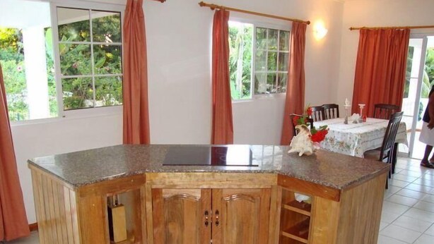 Coffee/tea maker, full-sized fridge, microwave, stovetop - Row's Villa Self-Catering Guesthouse (Mahé Island)