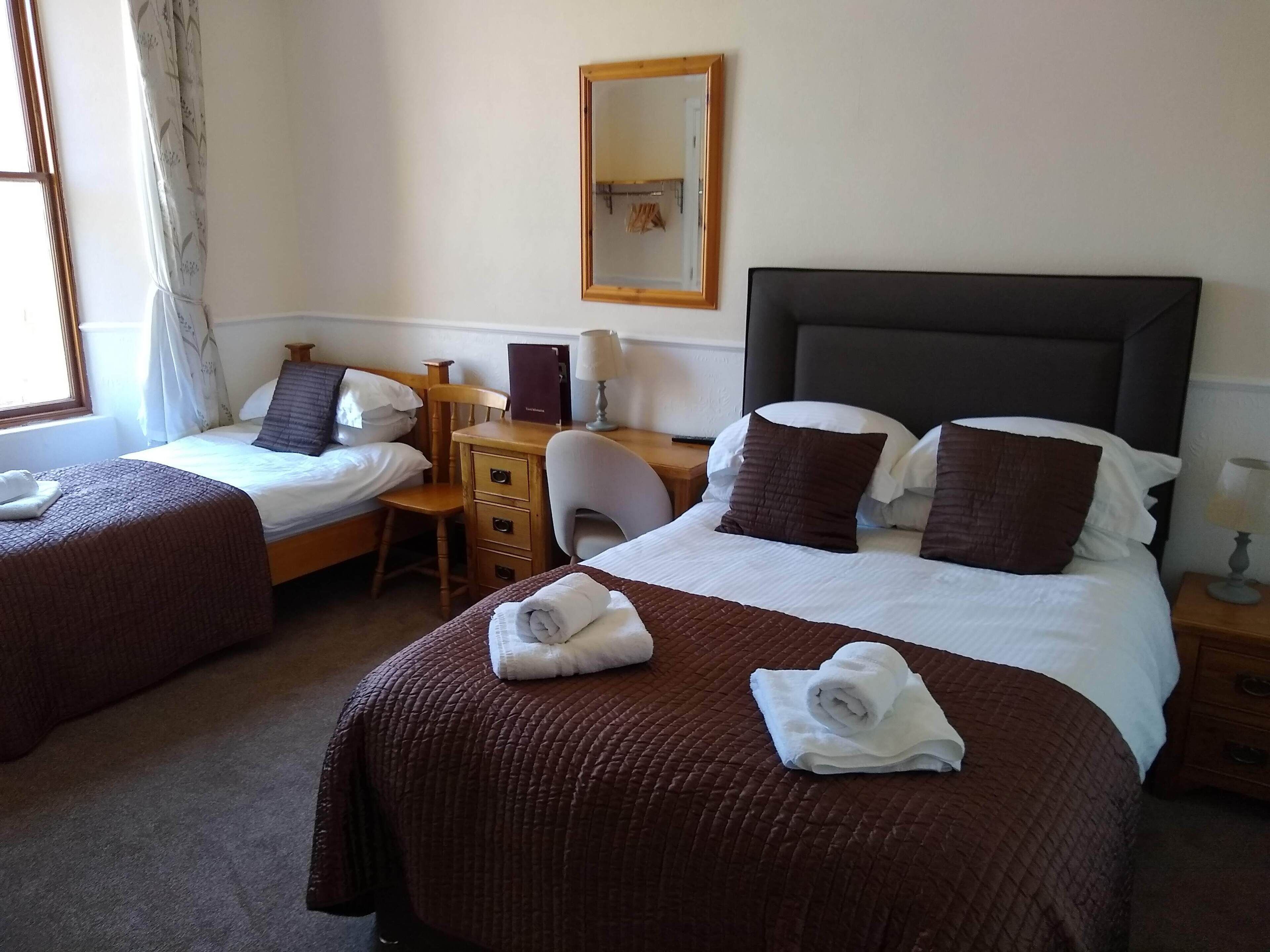 rm3s, double, rear view | 1 bedroom, premium bedding, laptop workspace, iron/ironing board