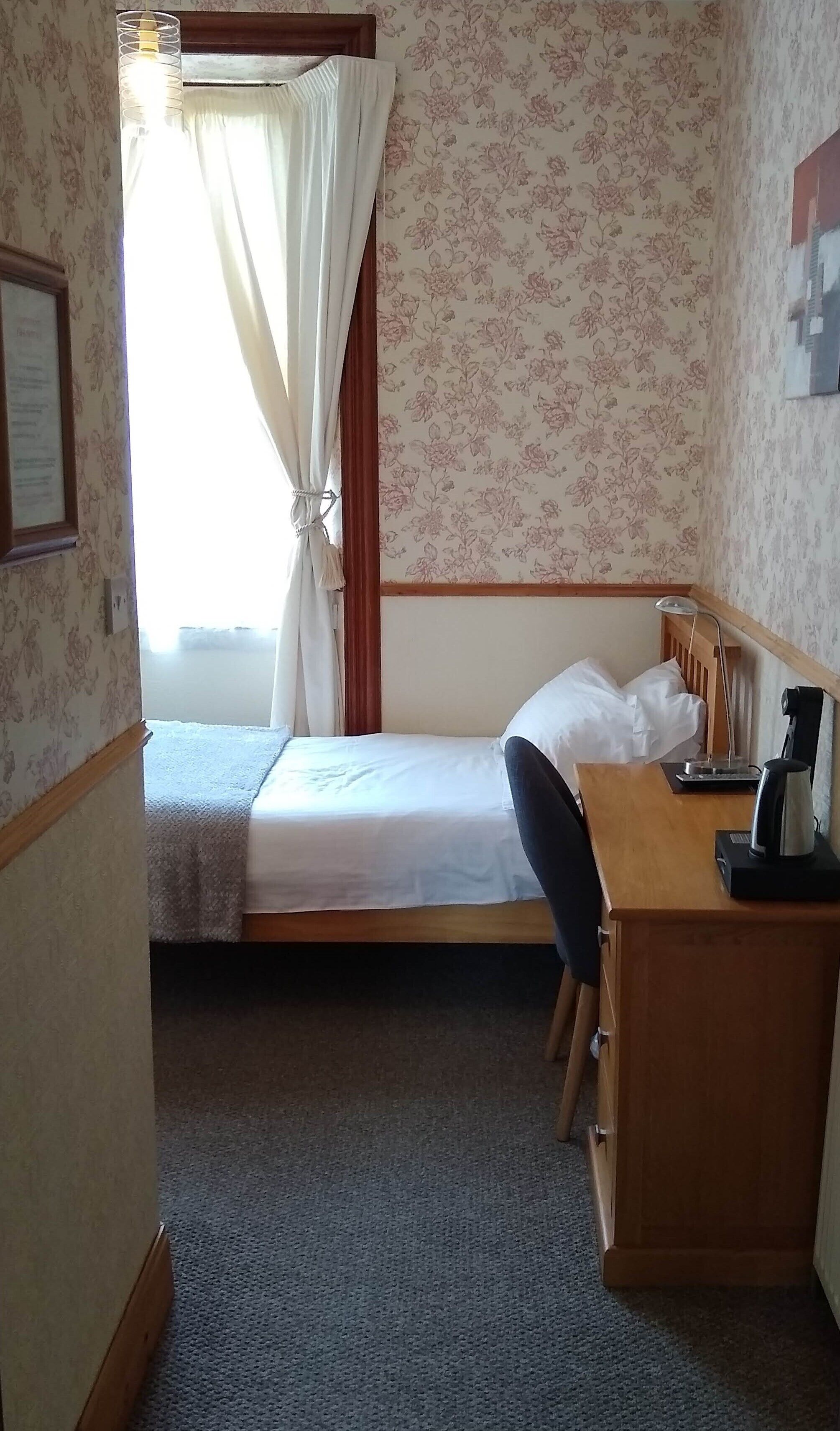 rm1s, single, rear view | 1 bedroom, premium bedding, laptop workspace, iron/ironing board