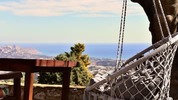 Vue sur la campagne depuis lâhĂ©bergement