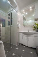 Double Room, Balcony, Sea View (Second Floor) | Bathroom | Combined shower/bathtub, free toiletries, hair dryer, towels