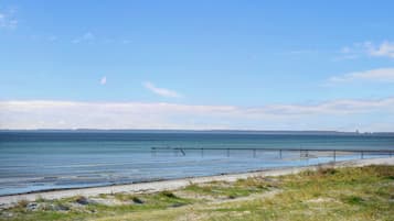 On the beach, white sand