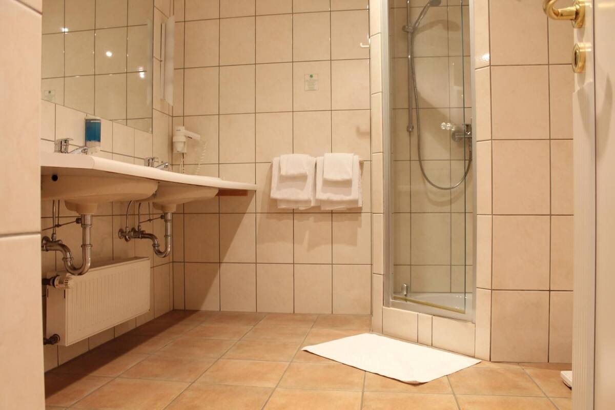 free toiletries, hair dryer, towels, soap