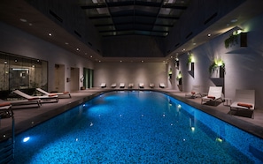 Indoor pool, open 6:00 AM to 10:00 PM, sun loungers