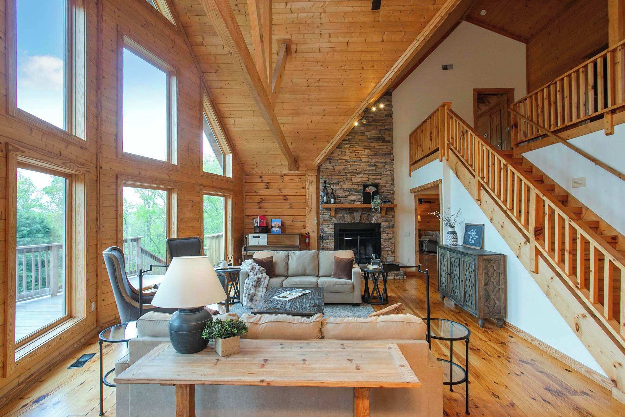 Télévision, cheminée, lecteur de DVD, espaces bureaux