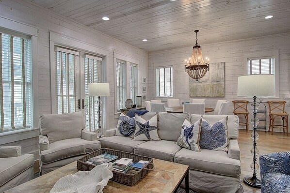 Smart TV, DVD player, books, video library