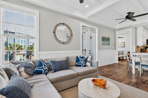 Smart TV, DVD player, books, video library