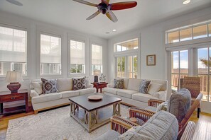 Smart TV, DVD player, books, video library - Beautiful Beach Home in Cinnamon Shore w/Gulf Peeks & Access to Amenities (Port Aransas)