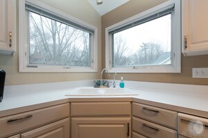 Fridge, microwave, coffee/tea maker