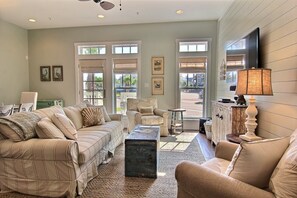 Smart TV, DVD player, books, video library