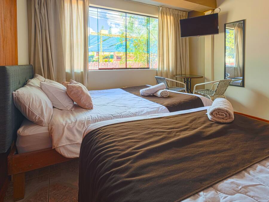 Hypo-allergenic bedding, down duvets, blackout curtains, free WiFi