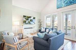 Smart TV, DVD player, books, video library
