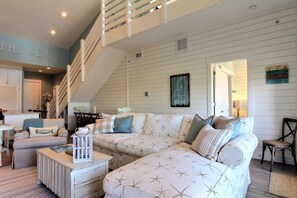 Smart TV, DVD player, books, video library