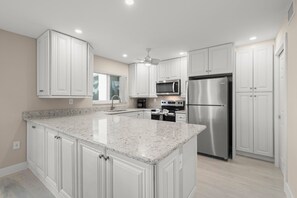 Fridge, microwave, oven, stovetop - Island Beach Club #220C is a 2/2 Sanibel Island vacation rental condo! (Sanibel)