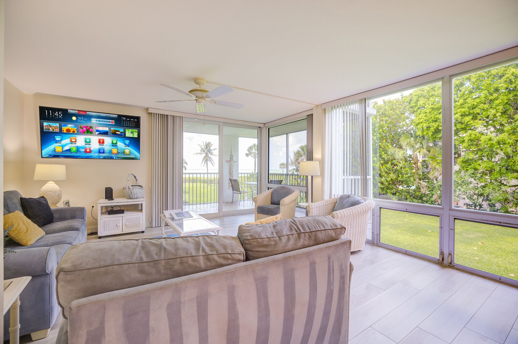 TV, DVD player, stereo