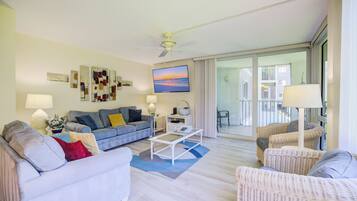 TV, DVD player, stereo