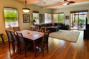 Smart TV, DVD player, books, video library