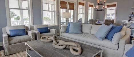 Smart TV, DVD player, books, video library