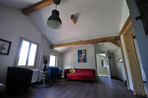 Smart TV, DVD player, books, video library